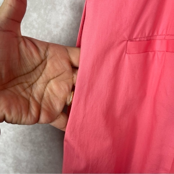 J.Crew Wrap-Tie Stretch Poplin Jumpsuit In Bright Coral Pink Women's Sz 0 - Picture 7 of 9